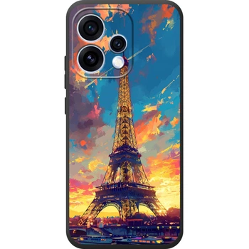 Силиконовый Чехол с Картинкой для OPPO Reno 15 Принт (Париж, Эйфелева Башня) (70681-ysm038)