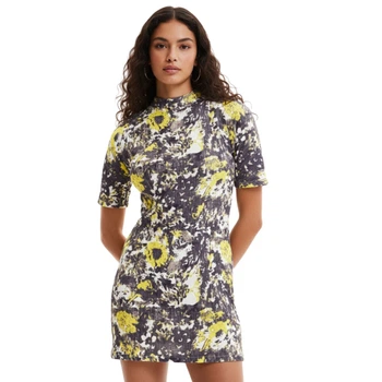 Жіноче міні-плаття Desigual Mineral сіро-жовтого кольору XL 22WWVW67/2000 (XL)