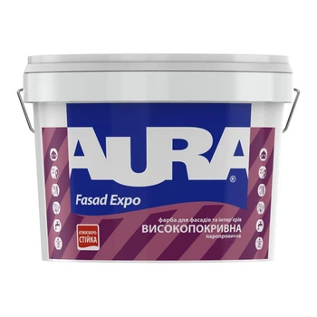 Краска акриловая фасадная AURA FASAD EXPO (под тонировку, прозрачная В3) 9л