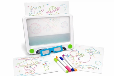 3D дошка для малювання Magic Drawing Board з підсвіткою, 4 неонові маркери, 3D окуляри, набір для творчості для дітей