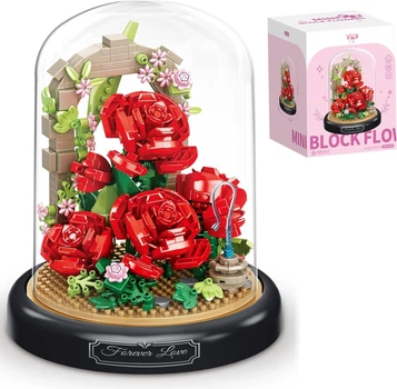 Дитячий музичний конструктор Musical Roses серія Musical Flask Червоні троянди під куполом