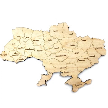 Панно из дерева карта Украины с гравировкой 20х13.5 см Заготовка