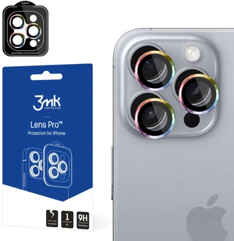 Szkło hartowane 3MK Lens Protection Pro na aparat Apple iPhone 16 Pro/16 Pro Max Rainbow (5903108588638)