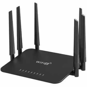 Высокоскоростной Wi-Fi роутер маршрутизатор с 6 антеннами LV-WR50Q 300 Мбит/с 2.4 ГГц Черный