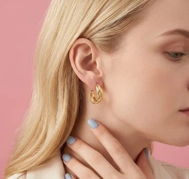 Сережки з переплетеним дизайном "Twisted Earrings" Honey Fashion Accessories золотистий (120101)