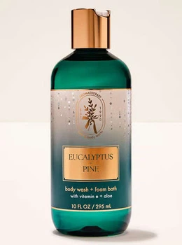 Гель для миття та піна для тіла Bath&Body Works Eucalyptus Pine Body Wash & Foam Bath with Vitamin Е+ Aloe, 295 мл (667659409693)