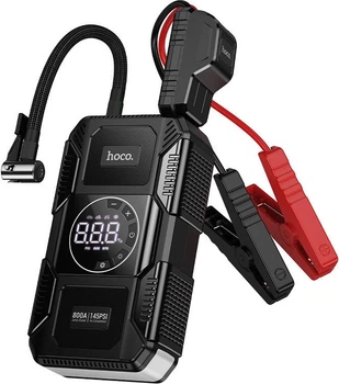 Пуско-зарядное Устройство Hoco QS6 800A + Компрессор 10Bar + Power Bank 8000mAh 29.6Wh Display Black (44305)