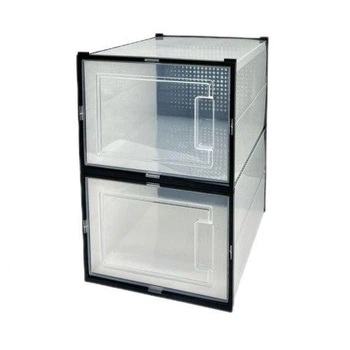 Комплект боксів (2шт) для зберігання взуття (Розмір "L") LUMINARIA SHOE BOX BK/CLEAR