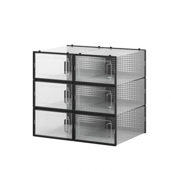 Комплект боксов (6шт) для хранения обуви (РАЗМЕР "S") LUMINARIA SHOE BOX BK/CLEAR