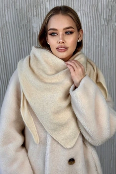 Косынка бактус шарф ангоровый Helly Cascona one size Бежевый