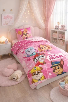 Дитяча постільна білизна Nickelodeon Щенячий патруль Скай і Еверест 140x200 см для дівчинки
