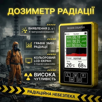 Дозиметр радіації XR3 Pro 2в1 Лічильник Гейгера та детектор електромагнітного випромінювання, вишок 4G, 5G