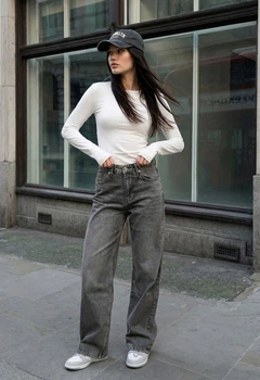 Джинсы Женские Стаф Серые Широкие Классические Джинсовые Штаны Staff 2511 Gray Wide Leg 34 (384209)