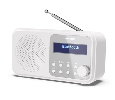 Радиоприемник портативный Sharp DRP420WH DAB+, FM, Bluetooth, батарейки, сеть