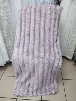 Плед-покривало євро 6 см Шарпей Home Textiles широка полоска 200х230 бузковий