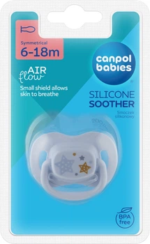 Пустышка силиконовая симметричная Canpol babies Newborn baby 6-18 месяцев (22/581_blu_new)