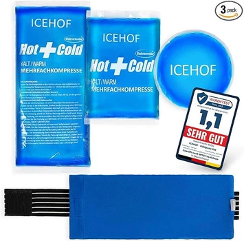 ICEHOF Охлаждающие подушки (3 шт.) с флисовым чехлом (B09GVLDCL1)