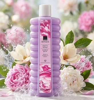 Пена для ванны Avon Senses "Нежный пион" с ароматом пиона и магнолии, 500 мл.