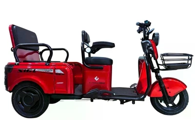 Електричний трицикл Corso «Sig L» SL-033075 (1) двигун 1200W, акумулятор 72V/24Ah LMFP (літій-марганцево-залізо-фосфат), колеса 300-10, в коробці - Червоний