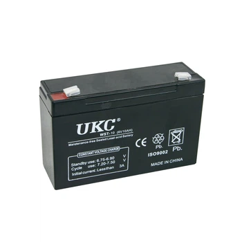 Аккумуляторная батарея для УПСа, фонарей, мототехники 6V 10Ah AGM UKC WST-10 151х95х65 гелеобразная, черная