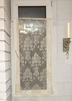 Занавеска на створку окна Firanka Ajure Damask 60х116см бежевая (10_9ф)