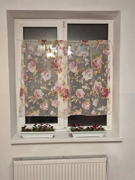Занавеска 130х96см Lumelle Rose 1шт белая с розами (11_5ф)