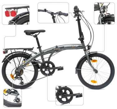 Чоловічий жіночий складний міський велосипед 20" Shimano Складна підставка для освітлення