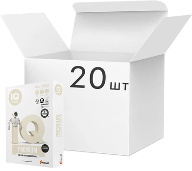 Упаковка бумаги офисной IQ Premium А4 80 г/м2 5 пачек по 500 листов х 4 шт (9003974018416_4)