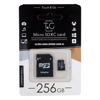 Карта пам'яті T&G MicroSDXC UHS-3, 256 Гб. - 244757