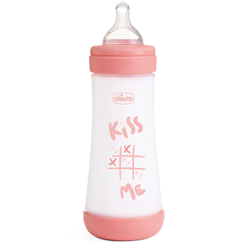 Пляшечка пластик Chicco PERFECT 5 Love, 300 мл, соска силікон, 4 м+, колір рожевий (20235.11.40)