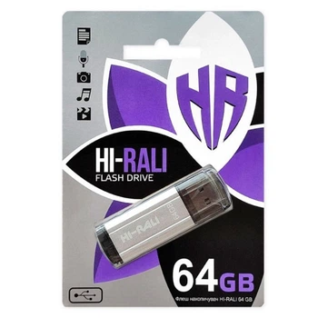 USB Flash Hi-Rali Stark, 64 Гб., Срібний - 318904