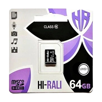 Карта памяти Hi-Rali MicroSDXC UHS-1, 64 Гб., Черный - 361456