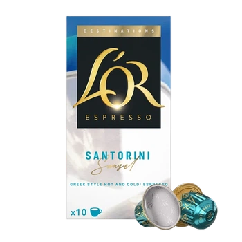 Кава в капсулах Nespresso L'OR Espresso Destinations Santorini Sunset 100% arabica 10 алюмінієвих капсул (Інтенсивність 7)
