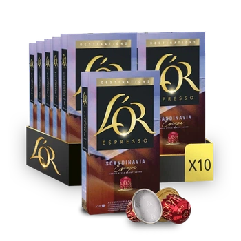 Набор Кофе в капсулах Nespresso L'OR Lungo Destinations Scandinavian Escape 100% Arabica 100 алюминиевых капсул (Интенсивность 7)