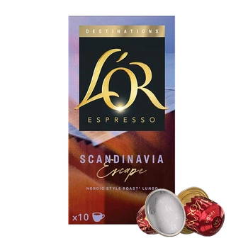 Кава в капсулах Nespresso L'OR Lungo Destinations Scandinavian Escape 100% Arabica 10 алюмінієвих капсул (Інтенсивність 7)