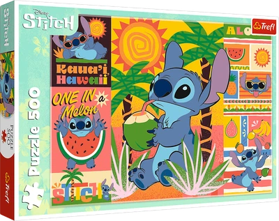 Пазли Trefl 500 елементів - Канікули зі Стічем (Disney Stitch The Movie) 74834