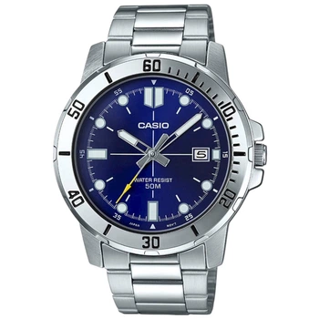 Мужские наручные часы Casio MTP-VD01D-2E, кварцевые, стальной браслет