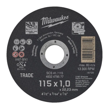 Диск відрізний MILWAUKEE, SCS 41/115x1, діаметр 125мм NEW