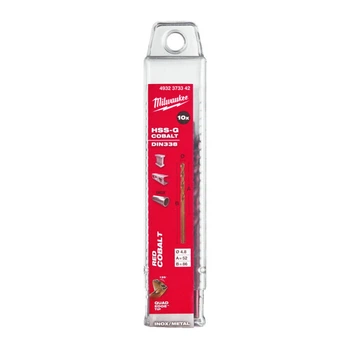 Cверло по металлу HSS-Co MILWAUKEE DIN338, диаметр 4.8х86х52мм, (10шт), пластиковая коробка