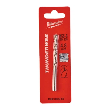 Сверло по металлу THUNDERWEB HSS-G MILWAUKEE DIN338, диаметр 4.8x86х52мм