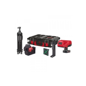 Нивелир 3D лазерный аккумуляторный MILWAUKEE, M12 3PLSKIT-401P (360 градусов, зеленый луч) (зарядное устройство С12 С, 1 аккумул