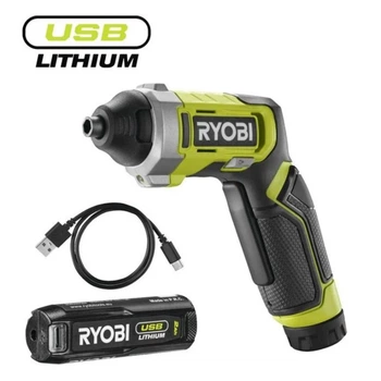 Отвертка аккумуляторная RYOBI USB Lithium RSD4-120T 4В (1акум.х2Аг) 5Нм, 200об/мин