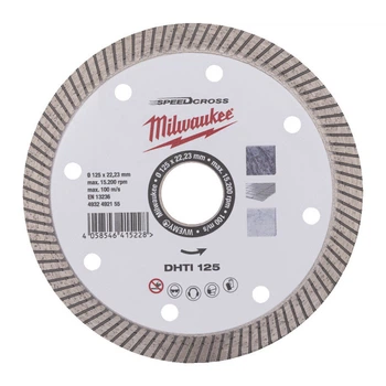 Диск алмазный Speedcross MILWAUKEE DHTI 125, диаметр 125мм (керамическая плитка/чистый рез)