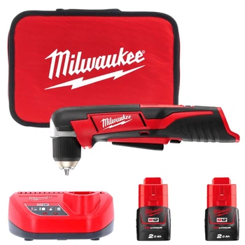 Дрель угловая аккумуляторная MILWAUKEE, C12 RAD-202В, 12Нм (зарядное устройство С12С, 2 аккумулятор М12В2 2Ач)