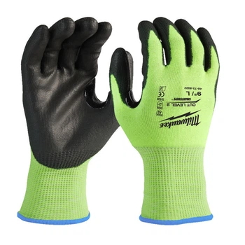 Рукавички MILWAUKEE, розмір 10/XL, Hi-Vis сигнальні із опором порізів 2/B рівня (4932479924)