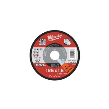 Диск отрезной по металлу MILWAUKEE, SCS 41/125х1,5 PRO+, диаметр 125мм