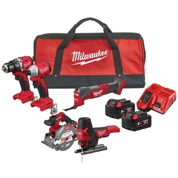 Набор инструмента аккумуляторного MILWAUKEE M18 BLCPP5A-502B (BLDDRC, BLIDRC, FCS552, FMT, FJBS, заряд. устр., 2 аккум. Х 5 Аг,