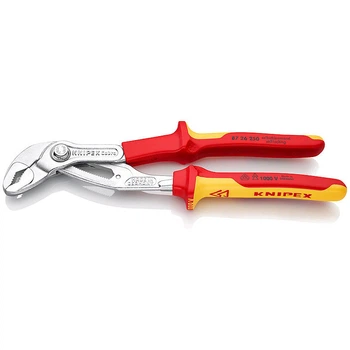 Высокотехнологичные KNIPEX сантехнические клещи Cobra VDE (электроизолированные 1000V) (87 26 250)