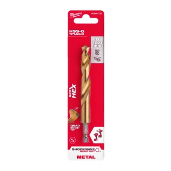 Сверло по металлу RedHEX SHOCKWAVE HSS-G TiN MILWAUKEE, диаметр 12,0х127х82мм