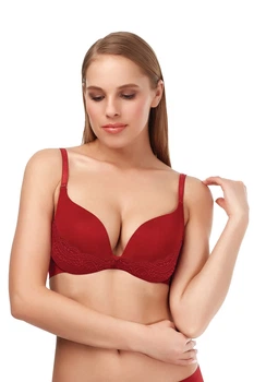 Бюстгальтер с уплотнённой чашкой Marc & Andre 80D Бордовый (75085)